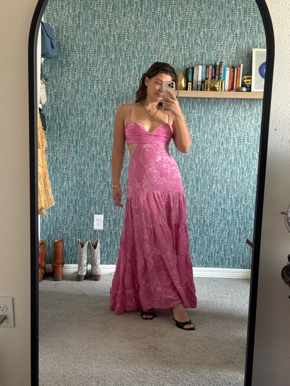 Especia Anthropologie Brulee Cut Out Maxi Dress size Large - Picture 4 of 6